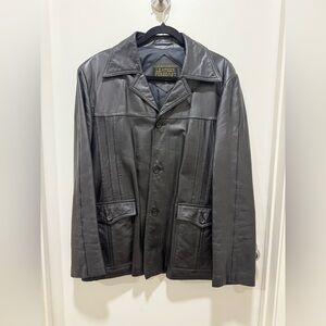Vintage Leather Forecast Men's  Black Leather Jacket Size 44